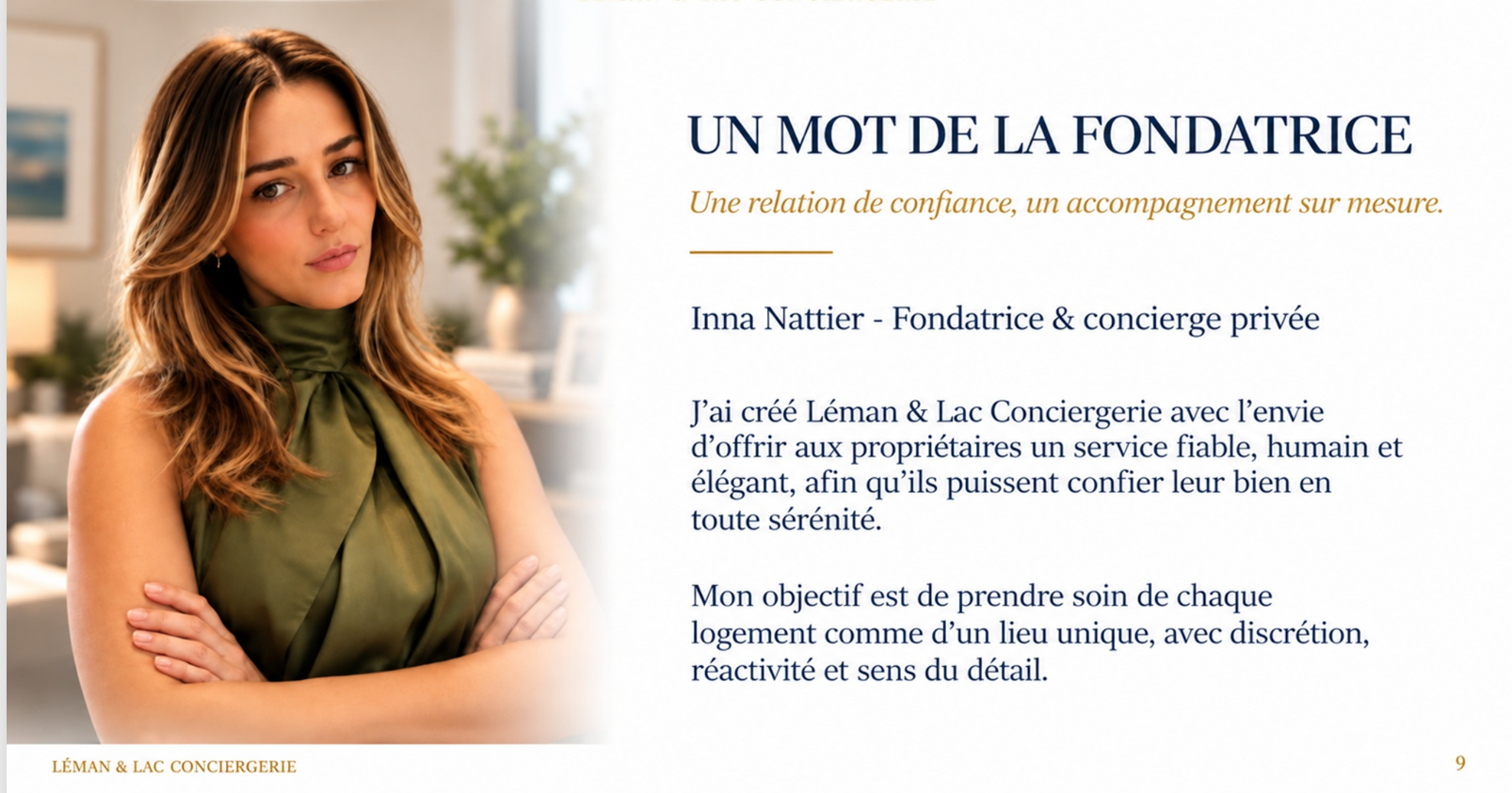 Inna Nattier, fondatrice de Léman & Lac Conciergerie