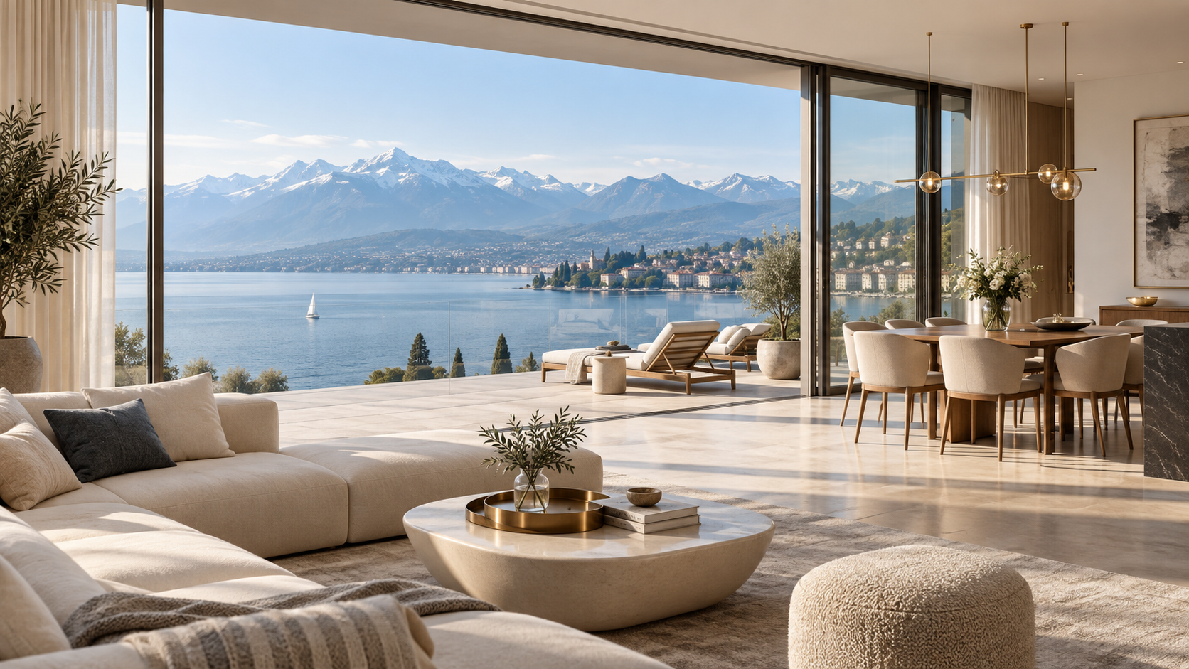 Appartement élégant avec vue sur le Léman et les Alpes